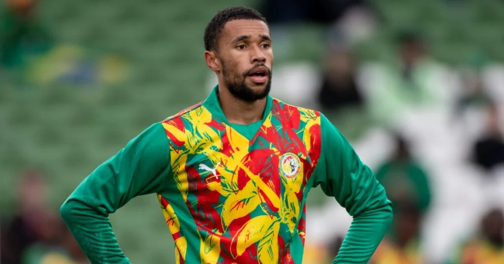 Yéhvann Diouf, gardien de but du Sénégal, lors d'un match