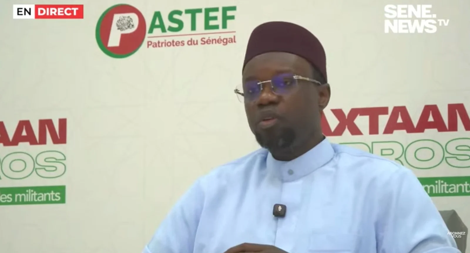 Ousmane Sonko lors d'une prise de parole publique