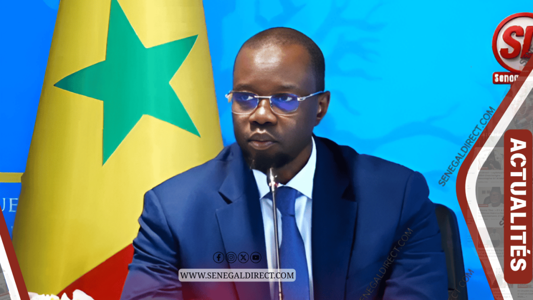 Premier ministre Ousmane Sonko lors d'un conseil des ministres