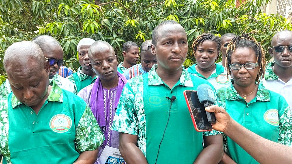 Ousmane Bolly, président de l'Union des gérants et caissiers de dépôts pharmaceutiques publics du Burkina Faso, lors de l'assemblée