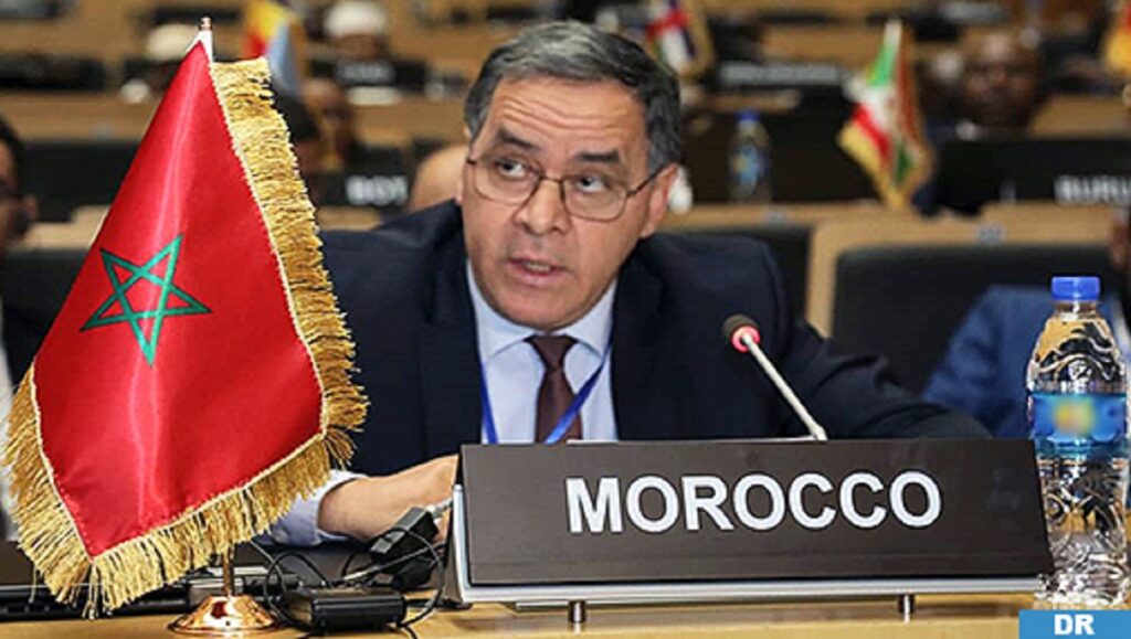 Mohamed Arrouchi représentant le Maroc devant le Conseil de paix et de sécurité de l’Union africaine