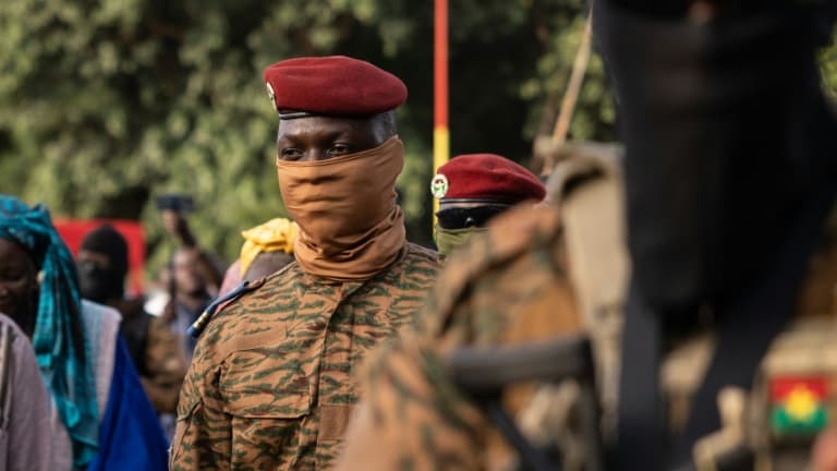 Le président de transition au Burkina Faso Ibrahim Traoré, à Ouagadougou