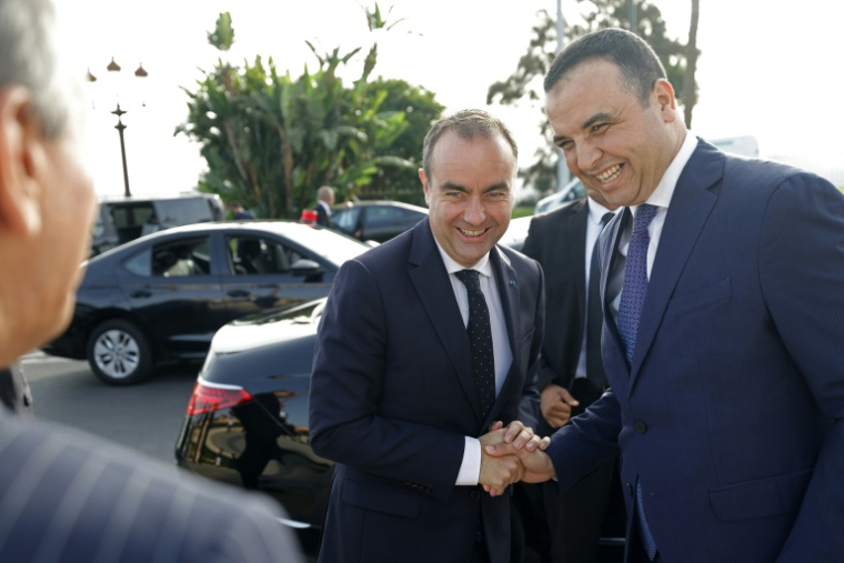 Sébastien Lecornu et Mustapha Baitas lors d'une cérémonie officielle