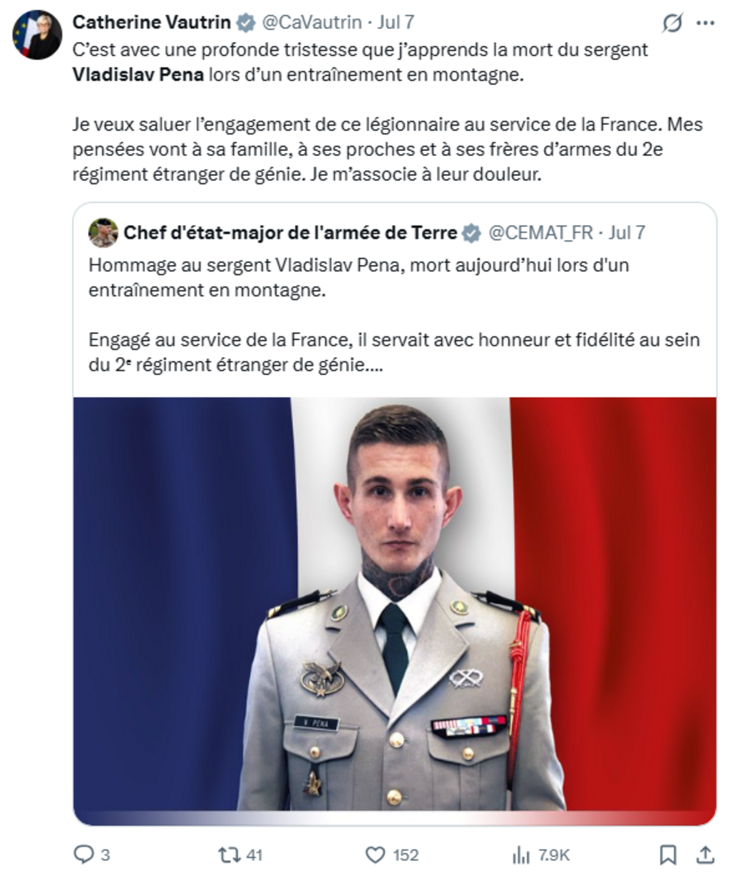 Comparaison entre les images officielles du sergent Pena et les photos diffusées par les comptes pro-AES.