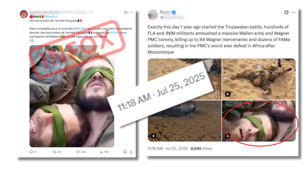 Les comptes pro-AES ont également diffusé de fausses informations sur des prisonniers français, utilisant des images d'archives.