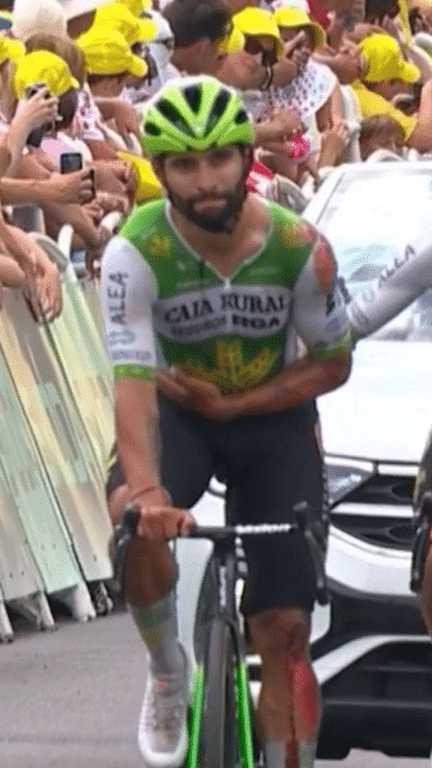 Fernando Gaviria à l'arrivée de la 12e étape du Tour de France à Chalon-sur-Saône, le 16 juillet 2026. (FranceTV)