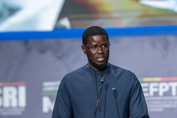 Le président sénégalais Bassirou Diomaye Faye lors du lancement de son parti