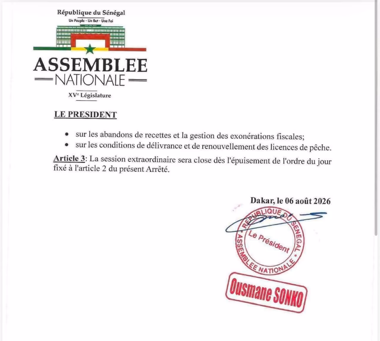 Photo de la séance de travail préparatoire à l'Assemblée nationale