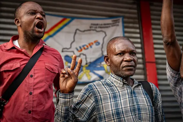 Militants de l'UDPS lors d'un rassemblement en l'honneur de Félix Tshisekedi