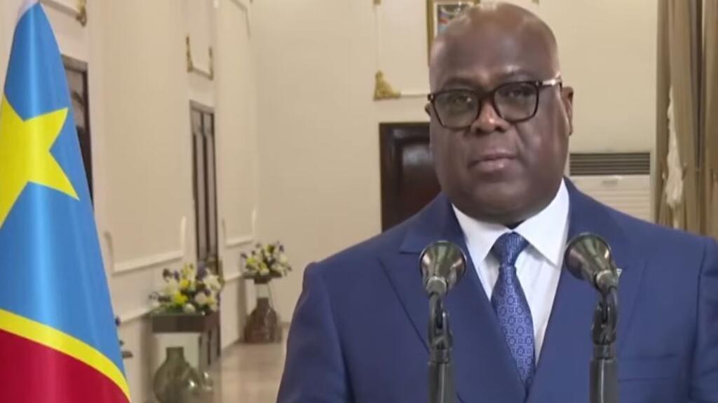 Félix Tshisekedi, président de la République démocratique du Congo, lors d'une allocution officielle.